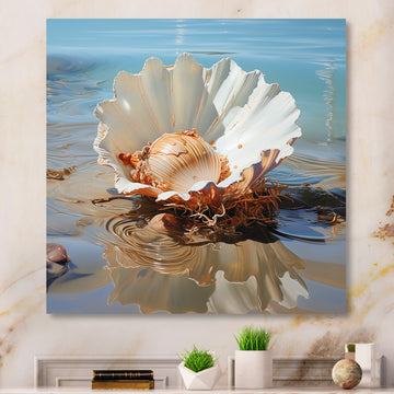 White Clam Ocean Whispers - Clam Wall Art Prints